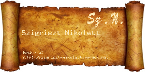 Szigriszt Nikolett névjegykártya