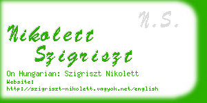 nikolett szigriszt business card